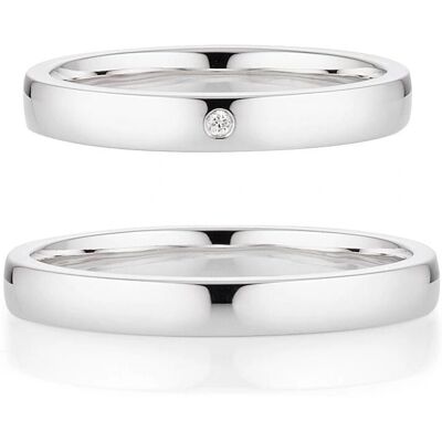 Bruno Banani Trauring - 0,01 ct SI Diamanten, Silber, Klassischer Stil Bruno Banani Trauring - 0,01 ct SI Diamanten, Silber, Klassischer Stil