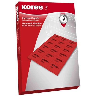 Kores L7042R - 2100 Étiquettes - Rectangle - A4 - Rouge - Publicité Kores L7042R - 2100 Étiquettes - Rectangle - A4 - Rouge - Publicité