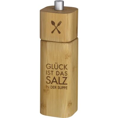 Räder Salzmühle 15cm Glück ist das Salz in der Suppe - Salz Mühle Räder Salzmühle 15cm Glück ist das Salz in der Suppe - Salz Mühle