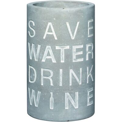 Raeder Betonowy Chłodziacz na Wino - Save Water Drink Wine - 21cm Raeder Betonowy Chłodziacz na Wino - Save Water Drink Wine - 21cm