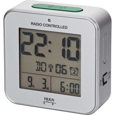 FILIUS - ZEITDESIGN 0531-19 - silberfarben - 2-Alarm - alarm clock FILIUS - ZEITDESIGN 0531-19 - silberfarben - 2-Alarm - alarm clock