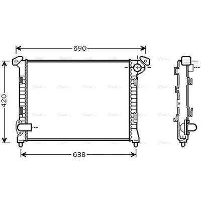 PRASCO BW2286 Aluminium Radiator - 580mm x 416mm x 24mm - MINI 3/5 dører PRASCO BW2286 Aluminium Radiator - 580mm x 416mm x 24mm - MINI 3/5 dører
