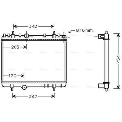 AVA QUALITY COOLING - PE2265 - Aluminum - 380x538 - Radiator AVA QUALITY COOLING - PE2265 - Aluminum - 380x538 - Radiator