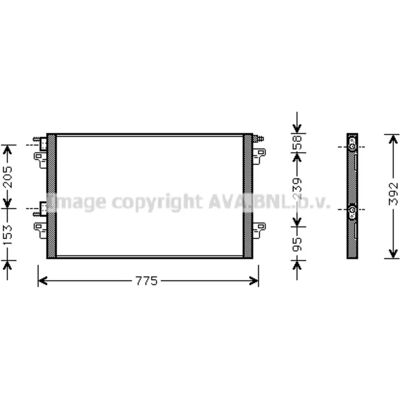 PRASCO RTA5366 Aluminium Kondensator - Bil Klimaanlegg PRASCO RTA5366 Aluminium Kondensator - Bil Klimaanlegg