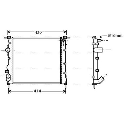 PRASCO - RTA2261 - Aluminium - 350x378x23 - Chłodnica PRASCO - RTA2261 - Aluminium - 350x378x23 - Chłodnica