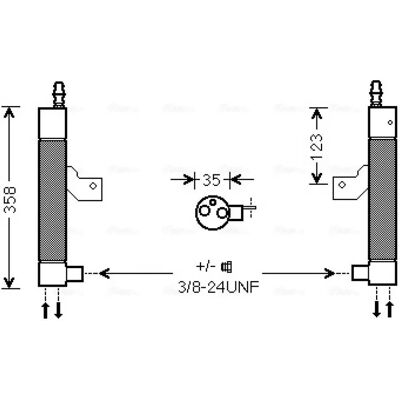 PRASCO VOD146 Aluminium R134a Car Dryer Bottle - Volvo V70 2, S60 I PRASCO VOD146 Aluminium R134a Car Dryer Bottle - Volvo V70 2, S60 I