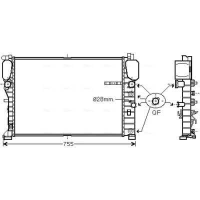 Ava Quality Cooling MSA2459 - Radiator with Oil Cooler Ava Quality Cooling MSA2459 - Radiator with Oil Cooler