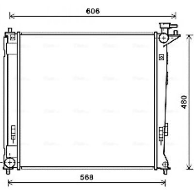 PRASCO HY2284 Radiator - Aluminium, 485mm, 496mm, 16mm - Engine Cooling PRASCO HY2284 Radiator - Aluminium, 485mm, 496mm, 16mm - Engine Cooling