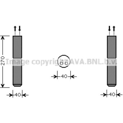Ava Quality Cooling - RTD493 Ontvochtiger voor Renault Clio 3 Ava Quality Cooling - RTD493 Ontvochtiger voor Renault Clio 3