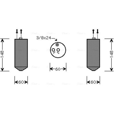 AVA COOLING SUD090 - Klimaanlagenfilter - R 134a Kältemittel, Aluminium AVA COOLING SUD090 - Klimaanlagenfilter - R 134a Kältemittel, Aluminium