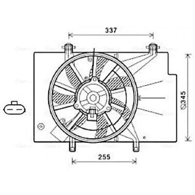 PRASCO FD7559 Radiator Fan Motor - 7 Blades, 12V, 345mm PRASCO FD7559 Radiator Fan Motor - 7 Blades, 12V, 345mm