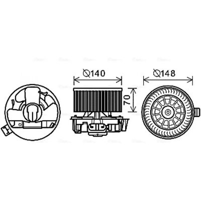 PRASCO DN8383 Air Blower Motor - Car Air Blower Motor PRASCO DN8383 Air Blower Motor - Car Air Blower Motor