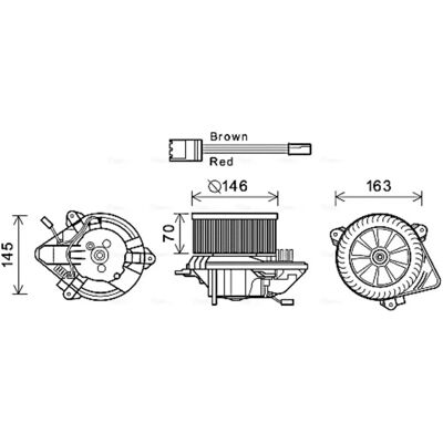 Moteur électrique, pulseur d'air habitacle AVA COOLING CN8294 Moteur électrique, pulseur d'air habitacle AVA COOLING CN8294