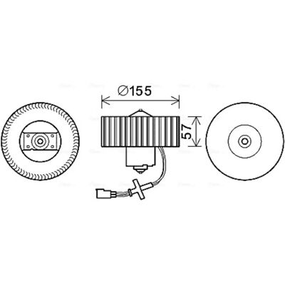 AVA COOLING Elektrische Motor - FD8568 - 2 Contacten - 12V - 258W AVA COOLING Elektrische Motor - FD8568 - 2 Contacten - 12V - 258W