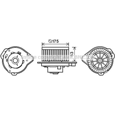 AVA COOLING Elektrisk motor - 177mm diameter - 264W effekt - 2 kontakter - inomhusfläkt AVA COOLING Elektrisk motor - 177mm diameter - 264W effekt - 2 kontakter - inomhusfläkt
