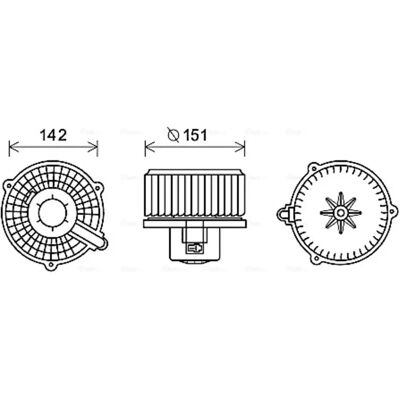 AVA QUALITY COOLING Ventilatormotor - 150W, 12V, 2 polen AVA QUALITY COOLING Ventilatormotor - 150W, 12V, 2 polen