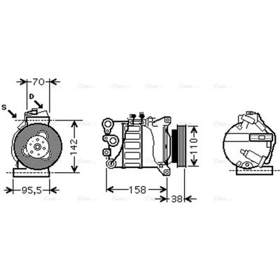 Volvo V70 II 2.5I 01- PRASCO VOAK143 Compressor - Airconditioning Volvo V70 II 2.5I 01- PRASCO VOAK143 Compressor - Airconditioning