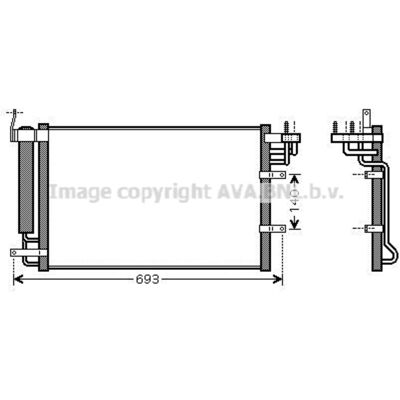 Condensador de aluminio PRASCO KA5093D - Con deshidratador Condensador de aluminio PRASCO KA5093D - Con deshidratador