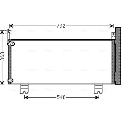 Prasco TO5660D Aluminium Luftkonditioneringskondensator - R134a Prasco TO5660D Aluminium Luftkonditioneringskondensator - R134a