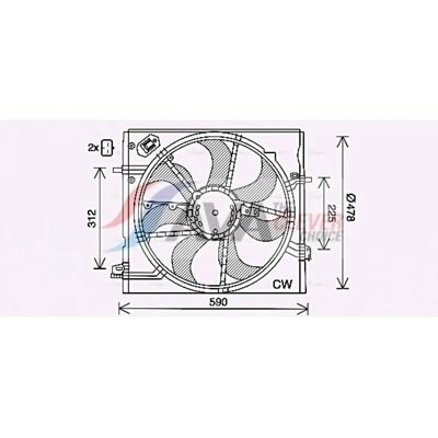 PRASCO DN7536 Radiator Fan Motor - 7 Blades, 12V, 475mm PRASCO DN7536 Radiator Fan Motor - 7 Blades, 12V, 475mm