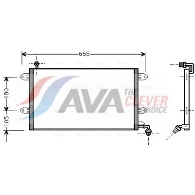 PRASCO VN5137 Aluminium Condenser for VW Golf 3 - Air Conditioning PRASCO VN5137 Aluminium Condenser for VW Golf 3 - Air Conditioning