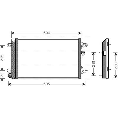 AVA VNA5183D Aluminum Condenser with Dehydrator - Condenser AVA VNA5183D Aluminum Condenser with Dehydrator - Condenser