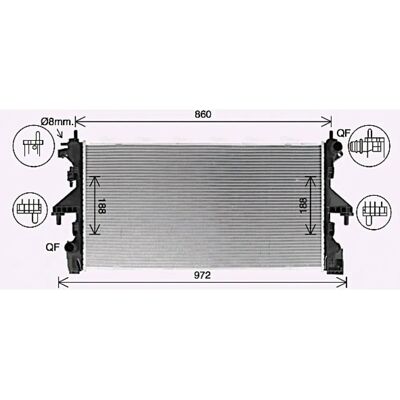 PRASCO FT2481 Aluminium Radiator - Motorkjøling PRASCO FT2481 Aluminium Radiator - Motorkjøling
