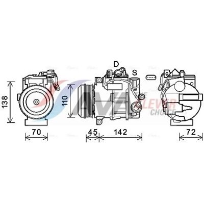 PRASCO MSAK682 Compressor - R134a for Mercedes-Benz PRASCO MSAK682 Compressor - R134a for Mercedes-Benz