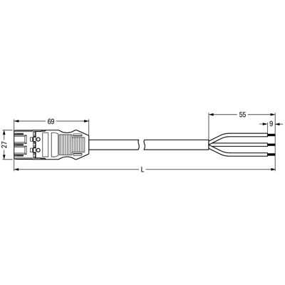 WAGO - 771-9326-33 - 3P - 1.5mm2,3m - Conector WAGO - 771-9326-33 - 3P - 1.5mm2,3m - Conector