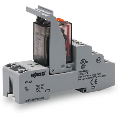 WAGO 858-508 Relämodul - 230 V/AC, 4 Wechsler, TS 35 Montage WAGO 858-508 Relämodul - 230 V/AC, 4 Wechsler, TS 35 Montage
