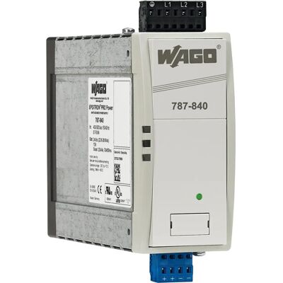 Wago 787-840 Alimentatore - 240 W, 24 V/DC, 10 A, 3-Fase Wago 787-840 Alimentatore - 240 W, 24 V/DC, 10 A, 3-Fase