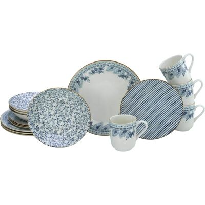 CreaTable Euböa 16-teiliger blauer Geschirrservice - Geschirr-Set CreaTable Euböa 16-teiliger blauer Geschirrservice - Geschirr-Set