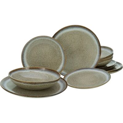 Juego de 12 platos Beige Stone Town de Creatable - Forma Orgánica Juego de 12 platos Beige Stone Town de Creatable - Forma Orgánica