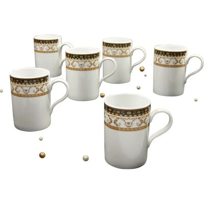 CreaTable Majestosa Weiß 6-tlg. Porzellan-Kaffeebecher-Set CreaTable Majestosa Weiß 6-tlg. Porzellan-Kaffeebecher-Set