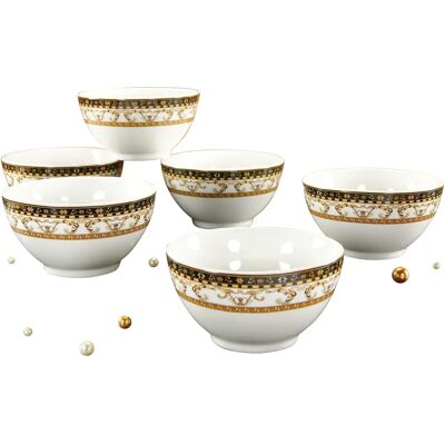 CreaTable Majestosa Porzellan Müslischalen Set aus 6 CreaTable Majestosa Porzellan Müslischalen Set aus 6