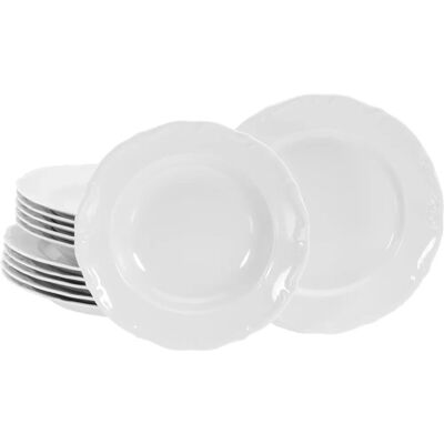 CreaTable Weiß Maria Theresia Porzellan Geschirr-Set - 6 Personen CreaTable Weiß Maria Theresia Porzellan Geschirr-Set - 6 Personen