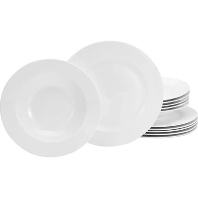 Creatable Fleur Roya Juego de 12 Piezas - Porcelana Ósea - Crema Creatable Fleur Roya Juego de 12 Piezas - Porcelana Ósea - Crema