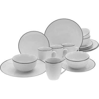 Service de vaisselle CREATABLE Luna Black Line - 16 pièces pour 4 - Publicité Service de vaisselle CREATABLE Luna Black Line - 16 pièces pour 4 - Publicité