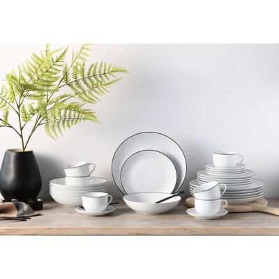 Creatable Luna Black Line Ensemble de Vaisselle - Élégant 6 Personnes - Publicité Creatable Luna Black Line Ensemble de Vaisselle - Élégant 6 Personnes - Publicité