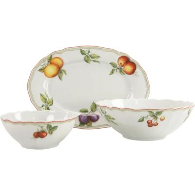 Creatable Flora Orchard Servier-Set - Weiß mit Orchard Muster Creatable Flora Orchard Servier-Set - Weiß mit Orchard Muster