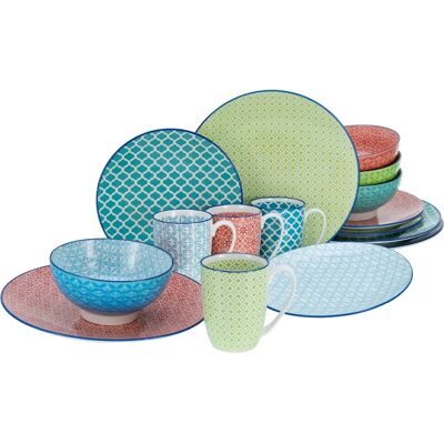 CREATABLE Mediterran 16-tlg. Geschirr-Set - für 4 Personen CREATABLE Mediterran 16-tlg. Geschirr-Set - für 4 Personen