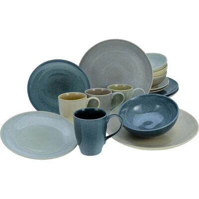 CREATABLE Reaktives Blau 16-teiliges Geschirrset CREATABLE Reaktives Blau 16-teiliges Geschirrset