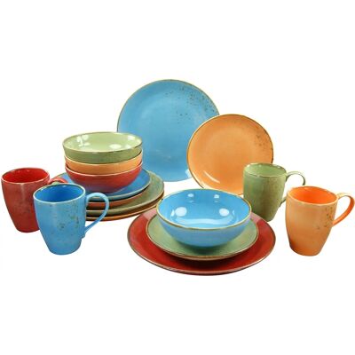 CREATABLE Sommer Mehrfarbig Geschirr-Set - 16 Teile für 4 Personen CREATABLE Sommer Mehrfarbig Geschirr-Set - 16 Teile für 4 Personen