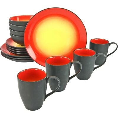 CREATABLE Hot Rotes Geschirr-Set - 16-tlg für 4 Personen CREATABLE Hot Rotes Geschirr-Set - 16-tlg für 4 Personen
