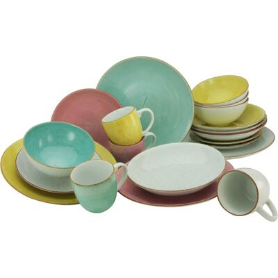 Conjunto de vajilla Vintage Nature Sorbet de CreaTable - 16 piezas para 4 Conjunto de vajilla Vintage Nature Sorbet de CreaTable - 16 piezas para 4