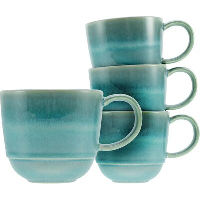 Creatable Yuki Ensemble de 4 Verres à Café 370ml - Vert & Bleu Creatable Yuki Ensemble de 4 Verres à Café 370ml - Vert & Bleu