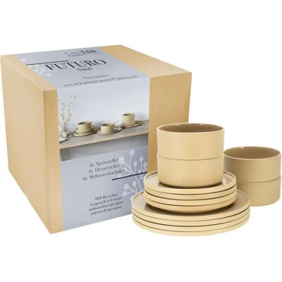 CREATABLE Futuro Set da 12 Pezzi - Porcellana Beige CREATABLE Futuro Set da 12 Pezzi - Porcellana Beige