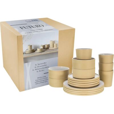 Juego de Vajilla Beige Futuro 16 Piezas - Cocina Juego de Vajilla Beige Futuro 16 Piezas - Cocina