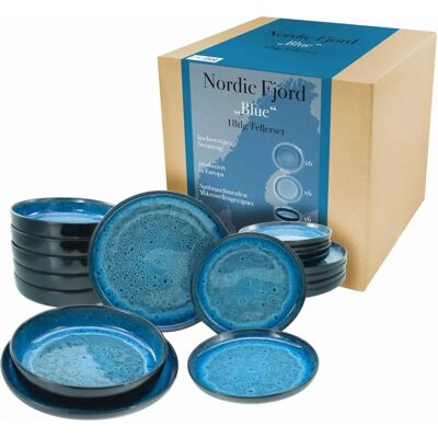 Creatable Nordic Fjord Blau Geschirr-Set - 18 Teile - Skandinavisches Design Creatable Nordic Fjord Blau Geschirr-Set - 18 Teile - Skandinavisches Design