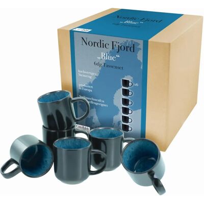 Ensemble de 6 Tasses Fjord Nordique - Théière - Publicité Ensemble de 6 Tasses Fjord Nordique - Théière - Publicité
